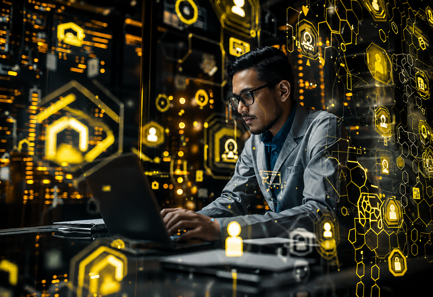Botle Feela cybersecurity specialists working in a security operations centre